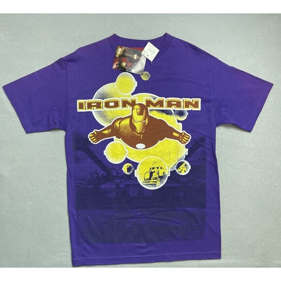 VTG Marvel Mad Engine Iron Man T-Shirt Men's Medium NWT Deadstock 2008 Movie - Picture 1 of 8